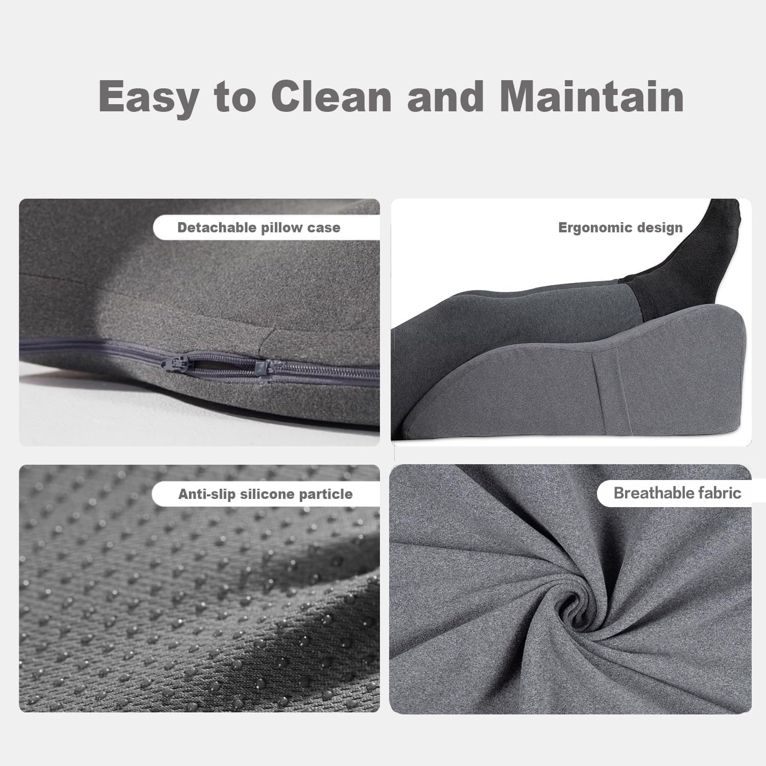 itcozy Leg Elevation Pillow with Soft Memory Foam, Wedge Pillow for Reading, Rest, Surgery, Relieves Back, Swelling, Hip, Knee Pain and…