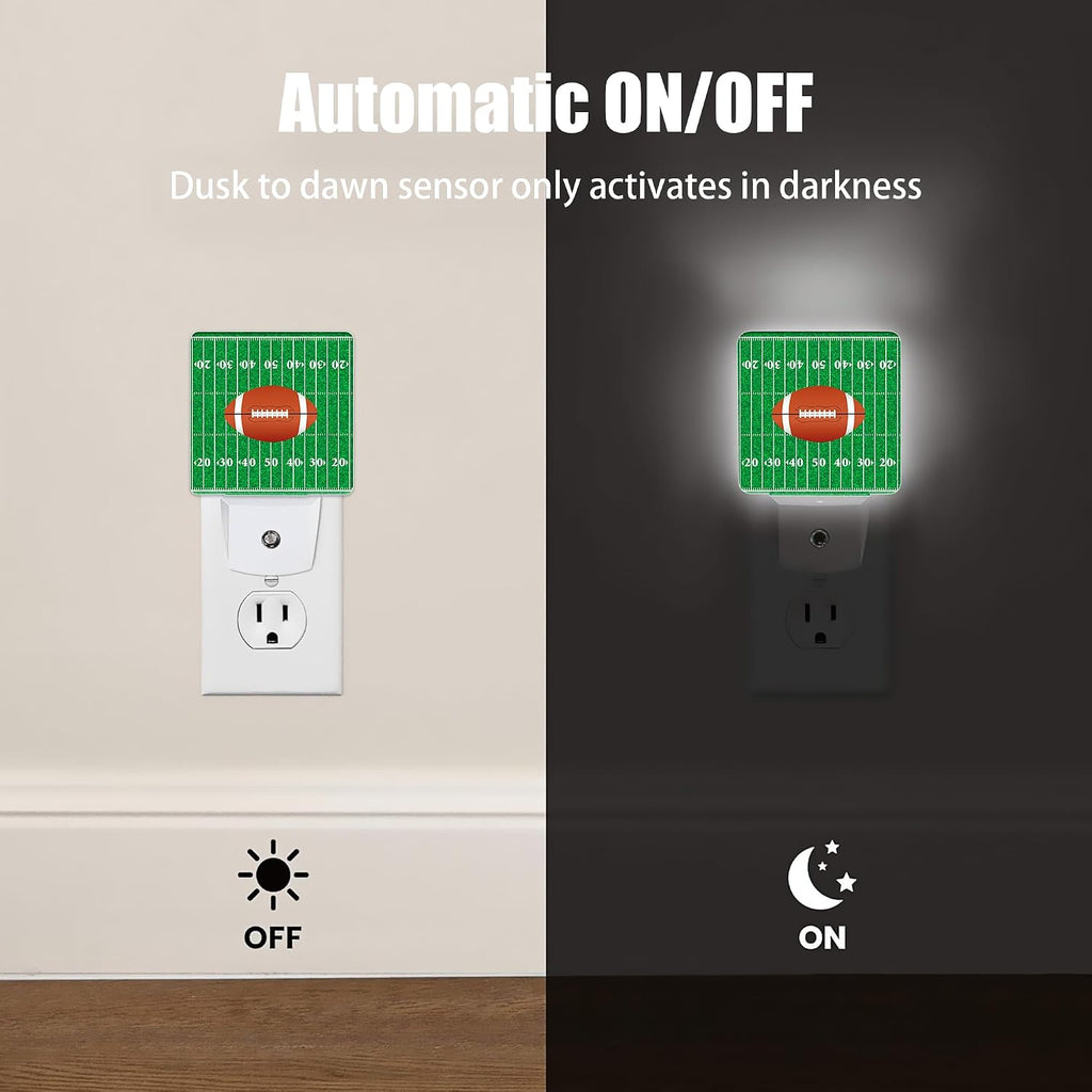 American Football Night Light, Ball Night Lights Plug into Wall Decor for Bedroom, Bathroom, Hallway, Kitchen, Dusk to Dawn Sensor…