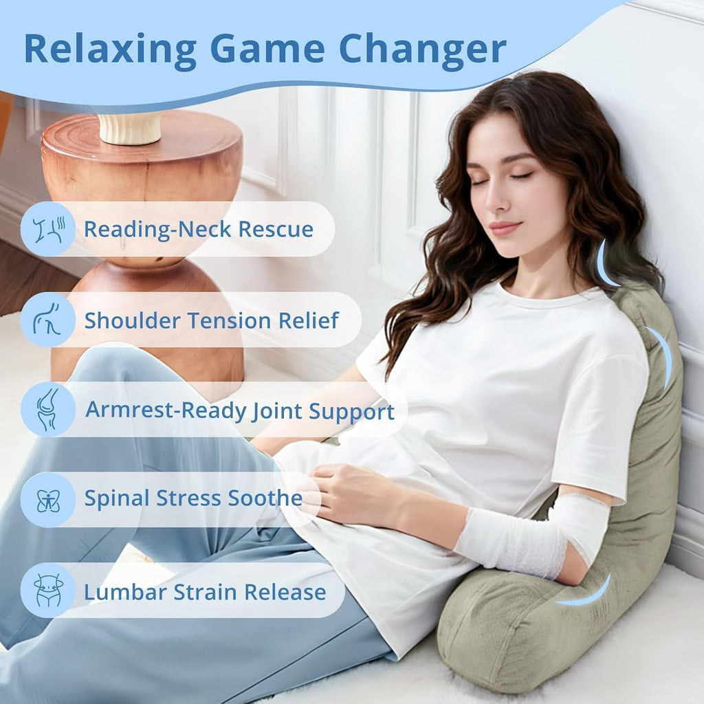 Sasttie Reading Pillow for Sitting in Bed Adult, Back Pillow for Bed Sitting Up, Backrest Back Support Chair Pillow, College Dorm…