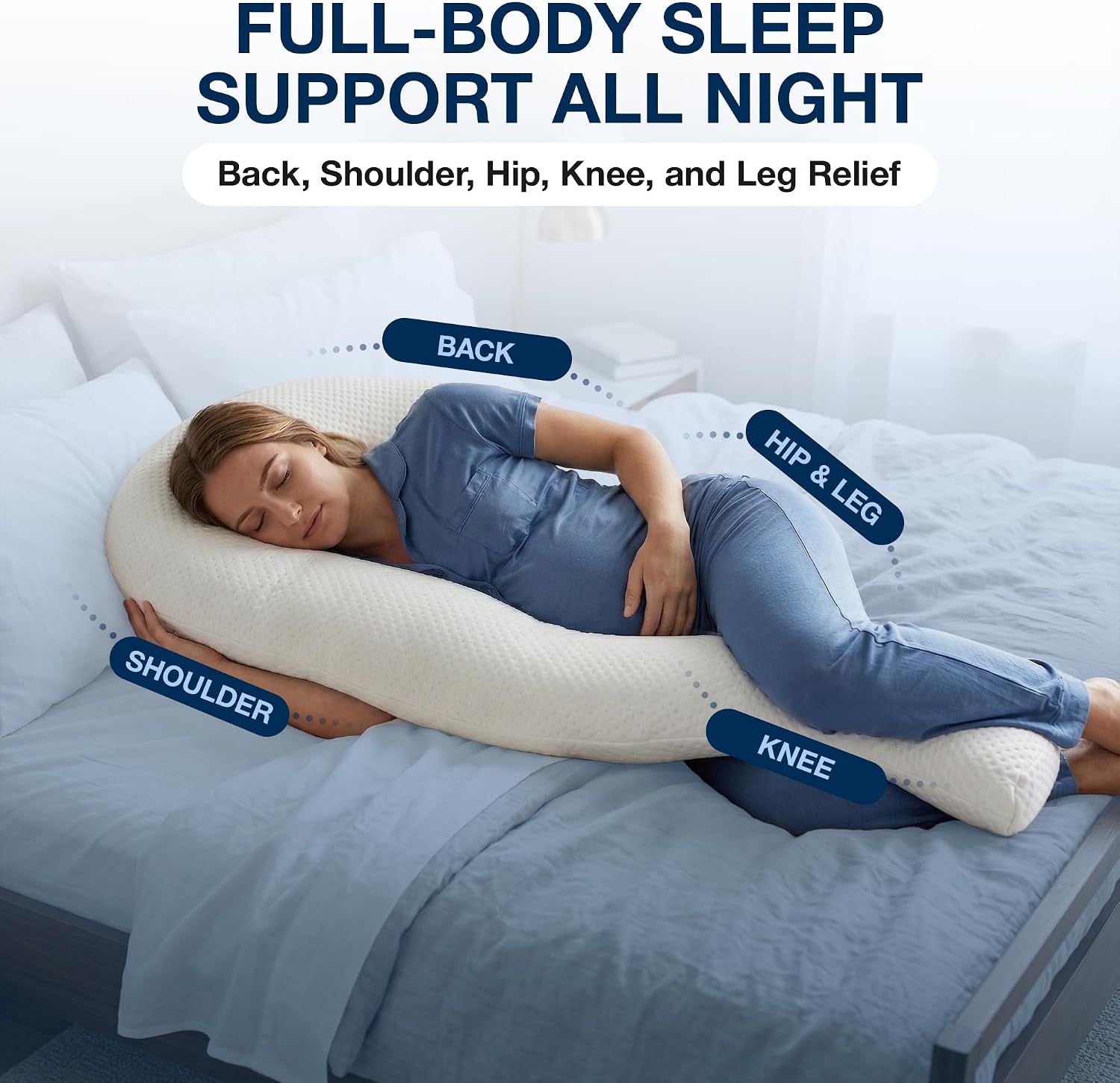 Contour Swan Original Body Pillow | Cozy, Huggable Pillow for Back, Hip, Knee, and Leg Relief | Total Comfort and Support for Side…