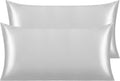 Ntbay 2 Pack Satin King Pillowcases for Hair and Skin, Luxurious and Silky Pillow Cases with Envelope Closure, 20x36 Inches, Silver Grey 2…