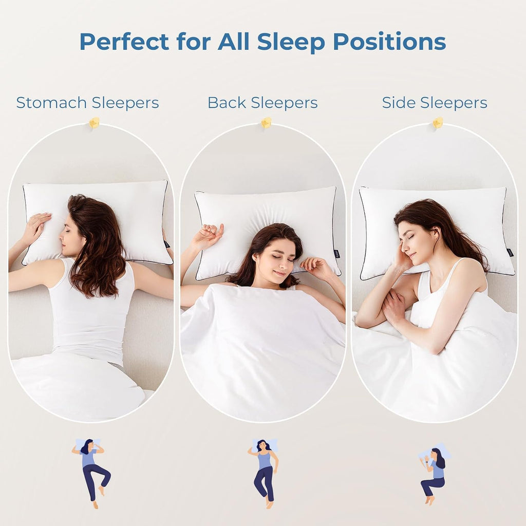 GOHOME King Size Pillows Set of 4 - Bed Pillows for Sleeping 4 Pack, Cooling Supportive Hotel Pillows with Premium Soft Down Alternative…