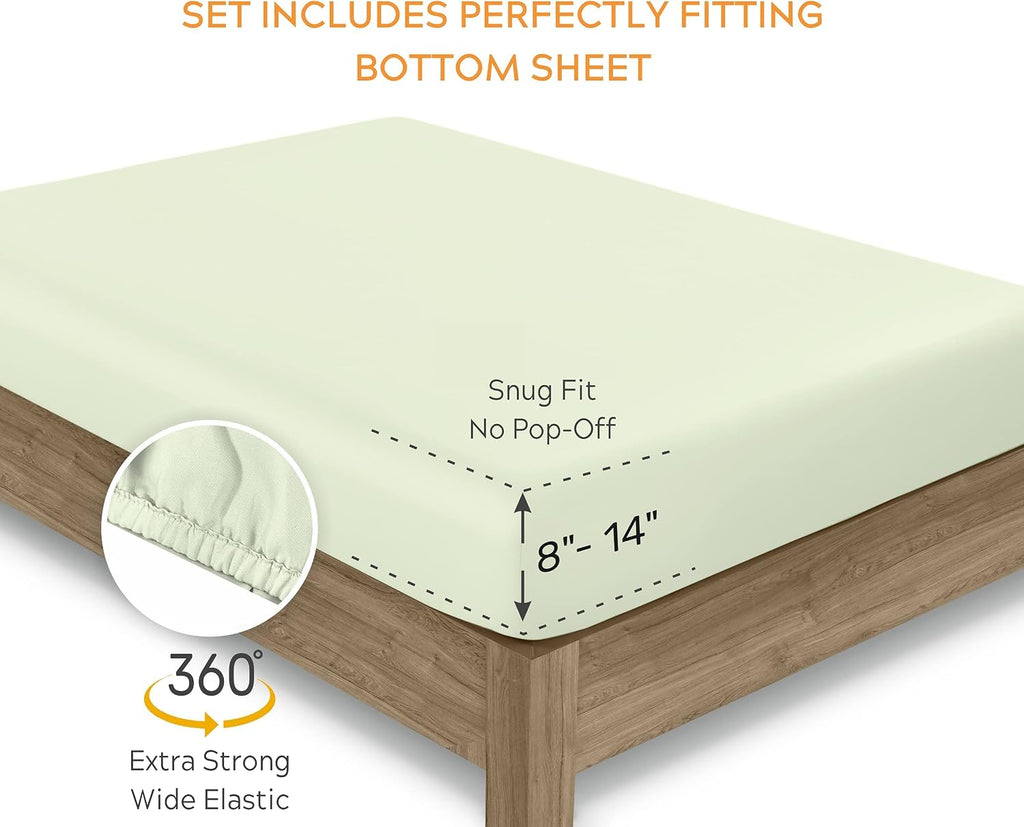SleepMantra Sleep Mantra 100% Organic Cotton Queen Bed Sheet Set - Soft & Cooling Percale Weave - 4 Piece Bedding Set with Deep Pocket - GO…