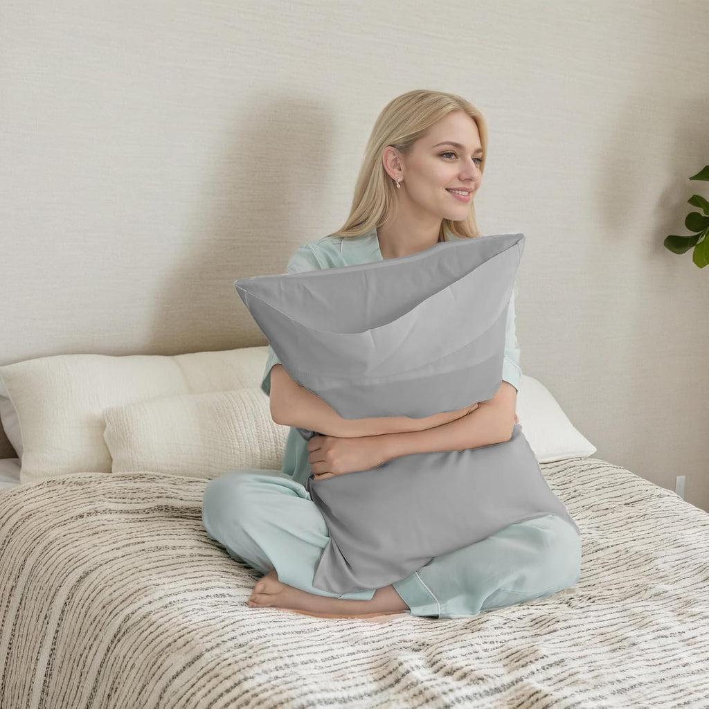 TELUS Pillow Cases King Size 2 Pack, Bamboo Rayon & Lyocell Pillowcase with Envelope Closure, Cooling Breathable Pillow Cover for Hot…