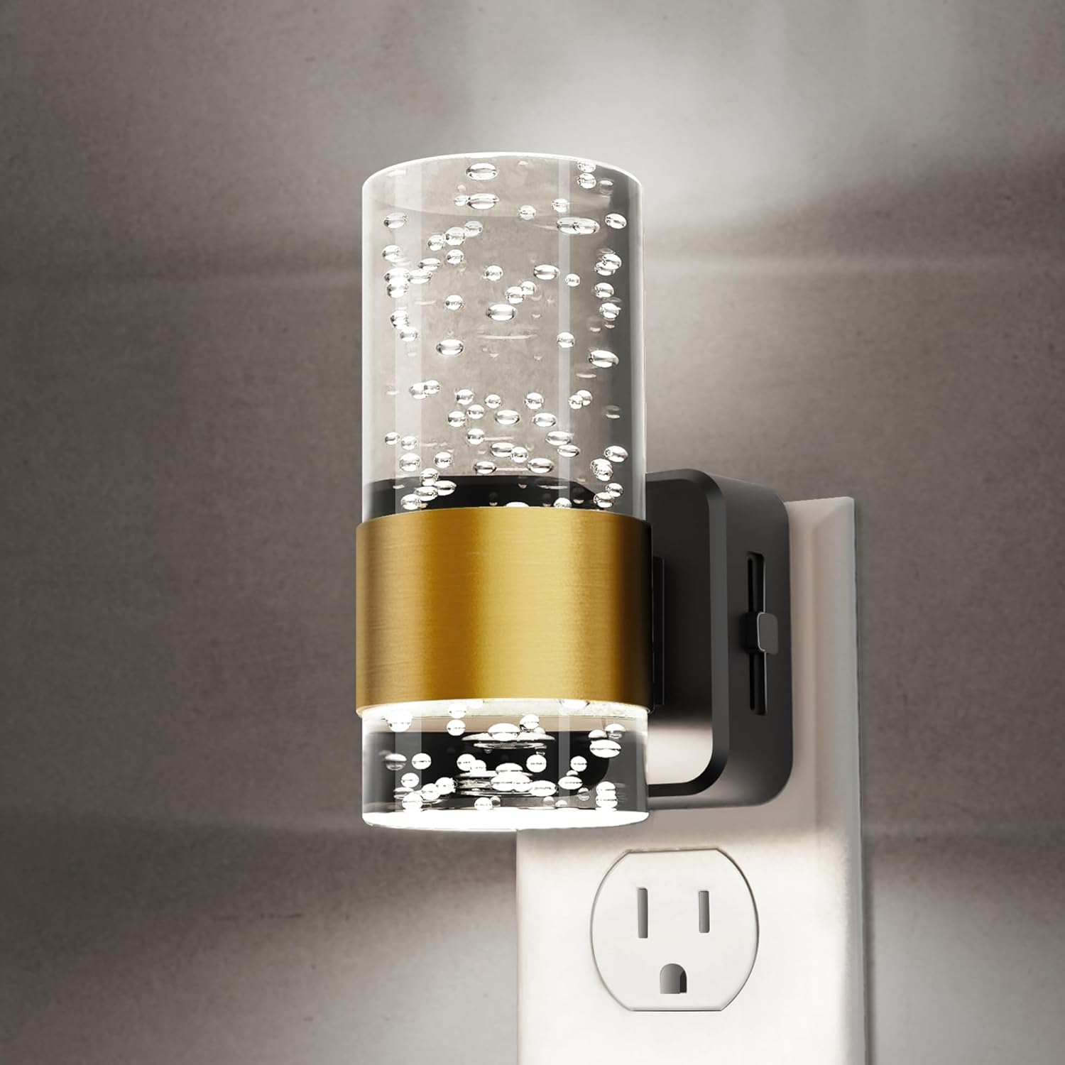 Night Light, 1-Pack Decorative Night Lights Plug into Wall, Dimmable Night Light with Auto Light Sensor, Bright White 5000K, Wall…
