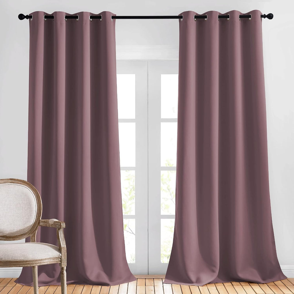 Nicetown Living Room Curtains 95 inches Long - Sound Reducing Grommet Thermal Insulated Cold Blocking Romantic Blackout Window Treatments f…
