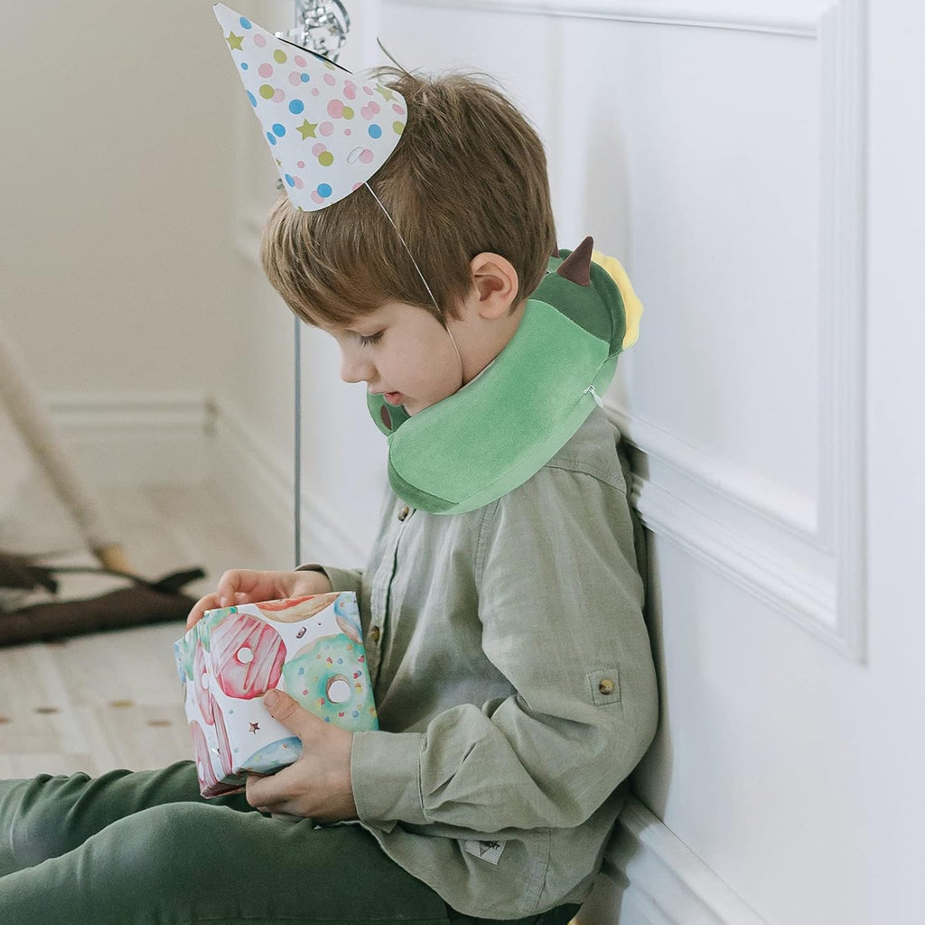 NiuniuDaddy Niuniu Daddy Dinosaur Kids Travel Neck Pillow Road Trip Essentials for 3-8 Years Old, Memory Foam Dino Portable Pillow for Airp…