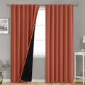 BGment Terracotta 100% Blackout Curtains 84 Inches Long with Thermal Insulation Liner, Noise Cancelling Double Layer Room Darkening Rod…