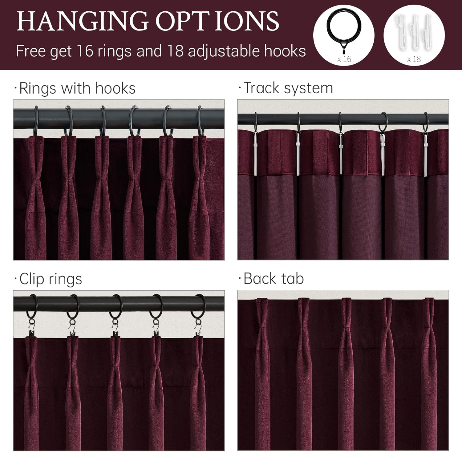 Drapenova 108 Inches Long Purple Velvet Curtains for Living Room Large Window Luxurious Vintage Room Darkening Pinch Pleated Curtain…