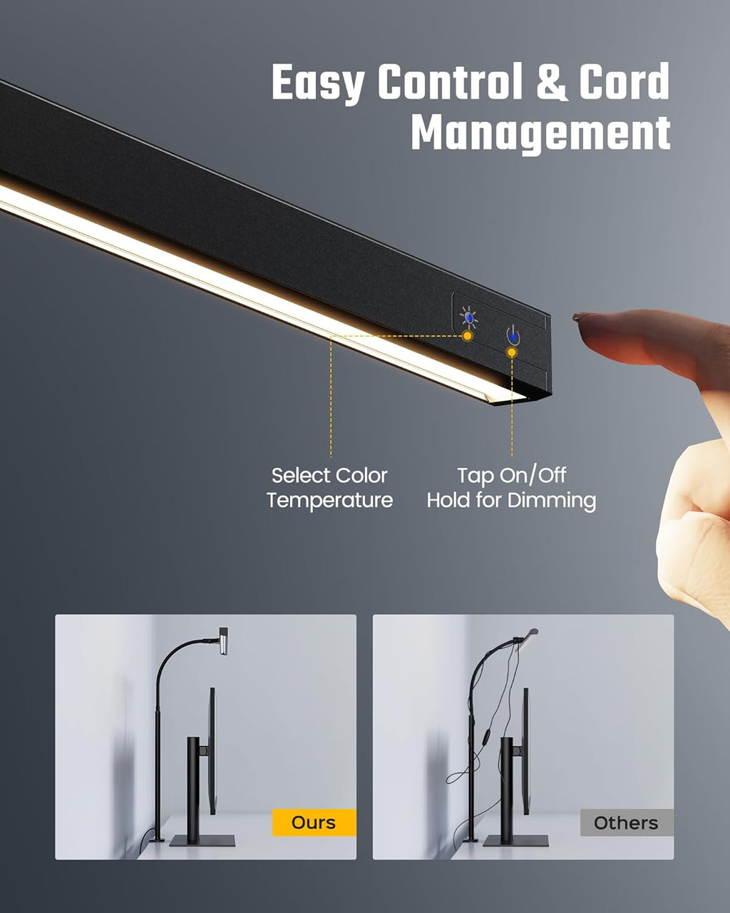 SUPERDANNY LED Desk Lamp for Office Home, Eye-Caring Desk Light with Adjustable Gooseneck, 12W Touch Control Dimmable Brightness…