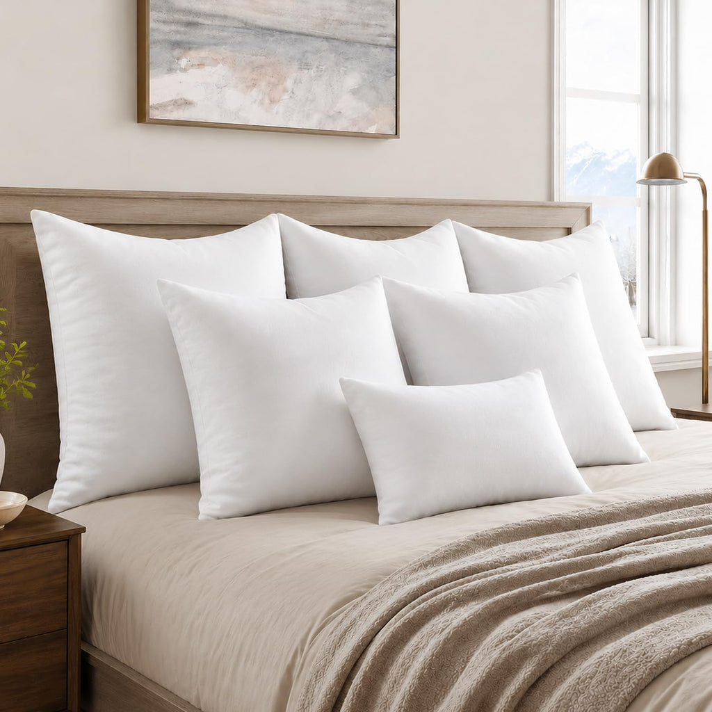 Miulee Pillows Standard Size Set of 2, Pack of 2 20x26 Inch 100% Virgin Fiber Filling Bed Couch Pillows White