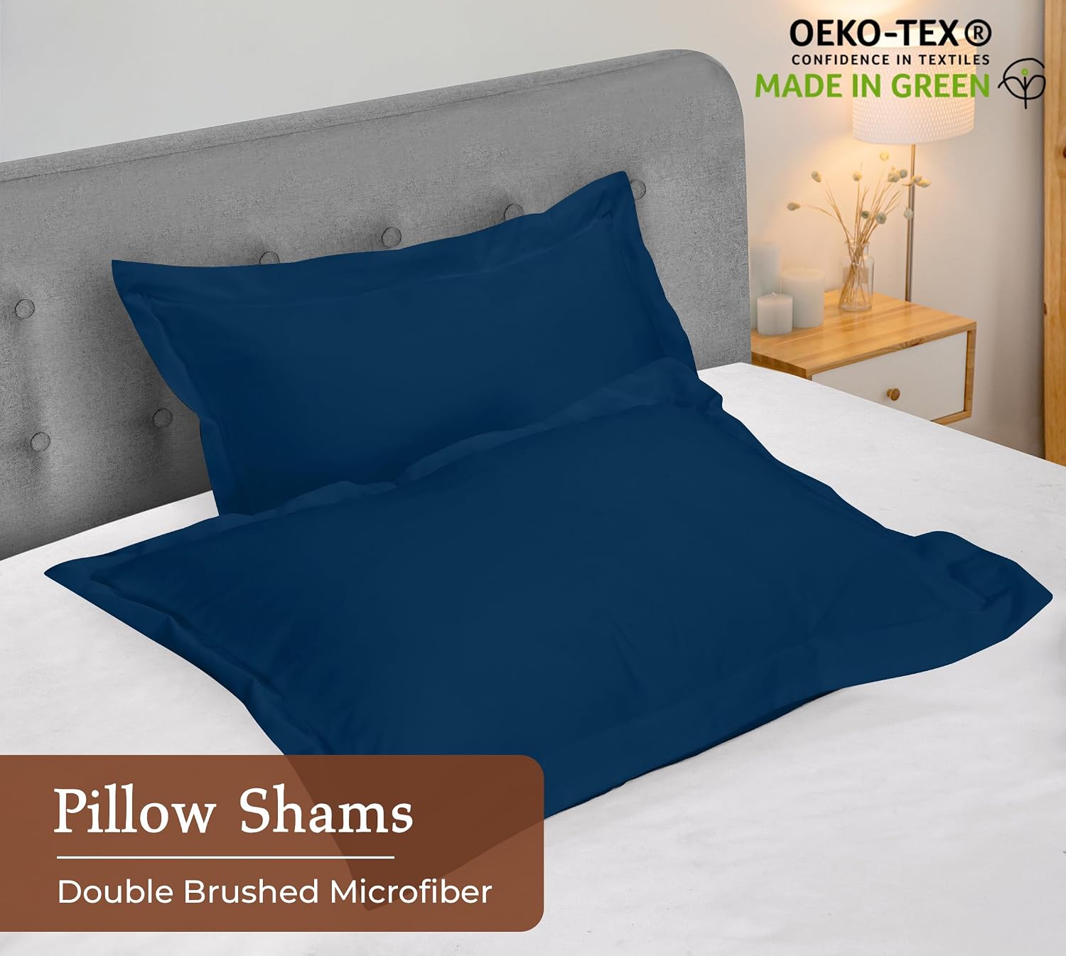 Royalelinens Royale Linens Pillow Shams 2 Pack Queen Size 20x30 Inch - Brushed 1800 Microfiber - Bed Pillow Shams, Wrinkle Resistant Super…