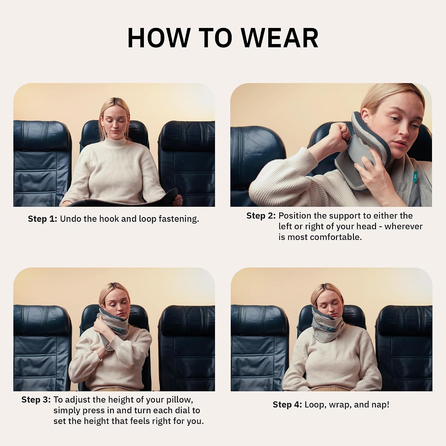 trtl Pillow Plus - Airplane Neck Pillow for Traveling - Height-Adjustable, Breathable Travel Pillow for Head and Neck Support While on…