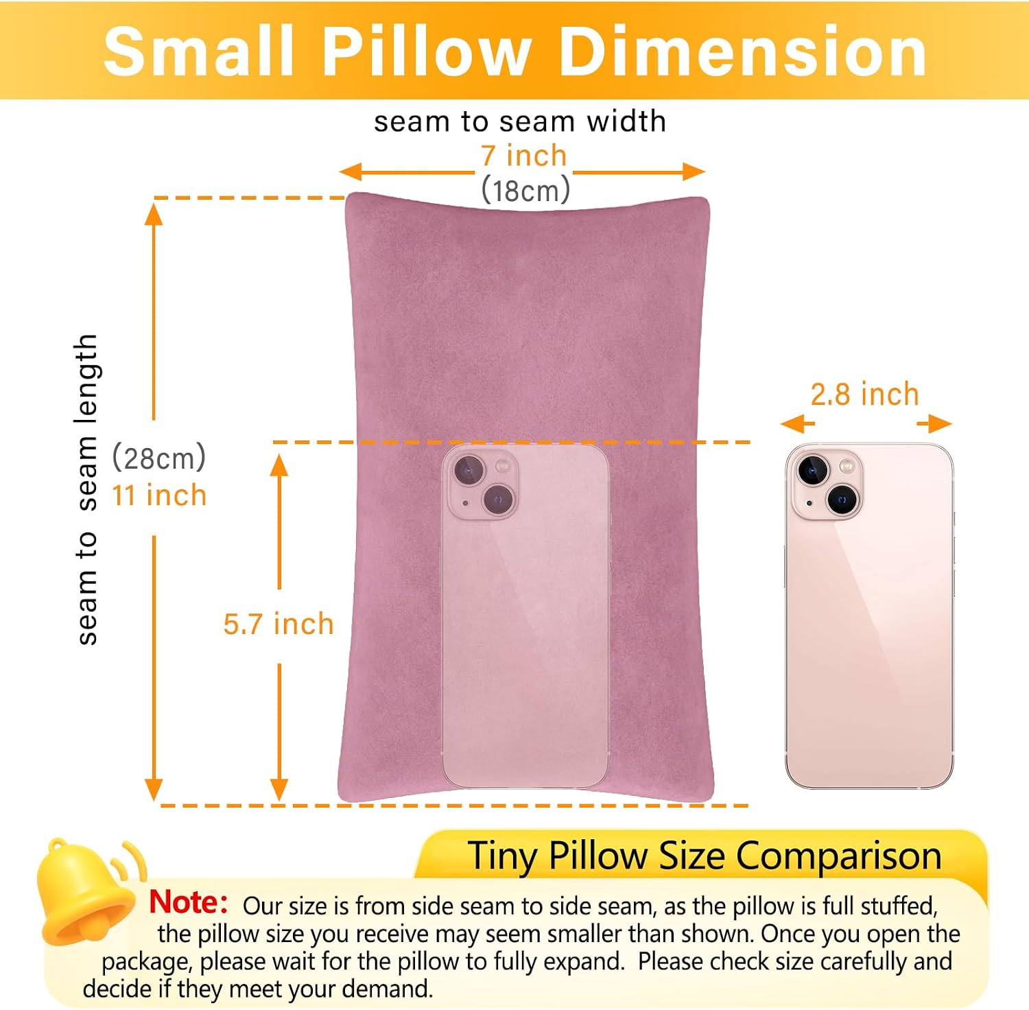 1 MIDDLE ONE 2 Pack Small Pillow, Memory Foam Mini Pillow 11 X 7 Inches for Travel, Sleeping, Nap and Neck, Knee, Lumbar Support, Tiny…