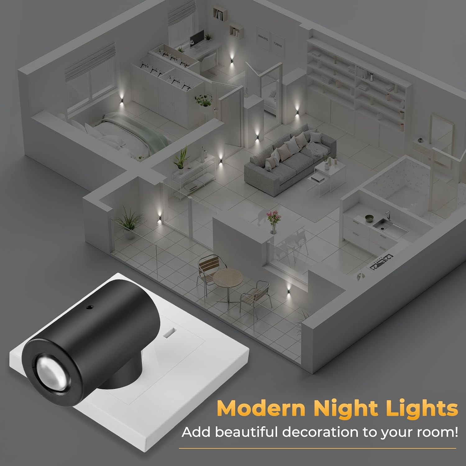 TSEXES LED Night Lights Plug into Wall, Dimmable Plug in Night Light, Dusk to Dawn,5000K Daylight,0-200LM Bright Nightlight Auto-On/Off…