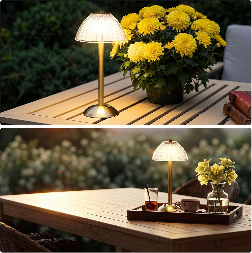Liliful 4 Pcs Cordless Table Lamp Rechargeable Touch LED Small Gold Portable Battery Operated USB-c Desk Lamp 3 Color Dimmable for…