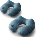 Keemall 2Pack Inflatable Travel Neck Pillow for Airplane Sleeping, Adjustable Blow Up Neck Support Air Pillow Traveling on Plane Long…