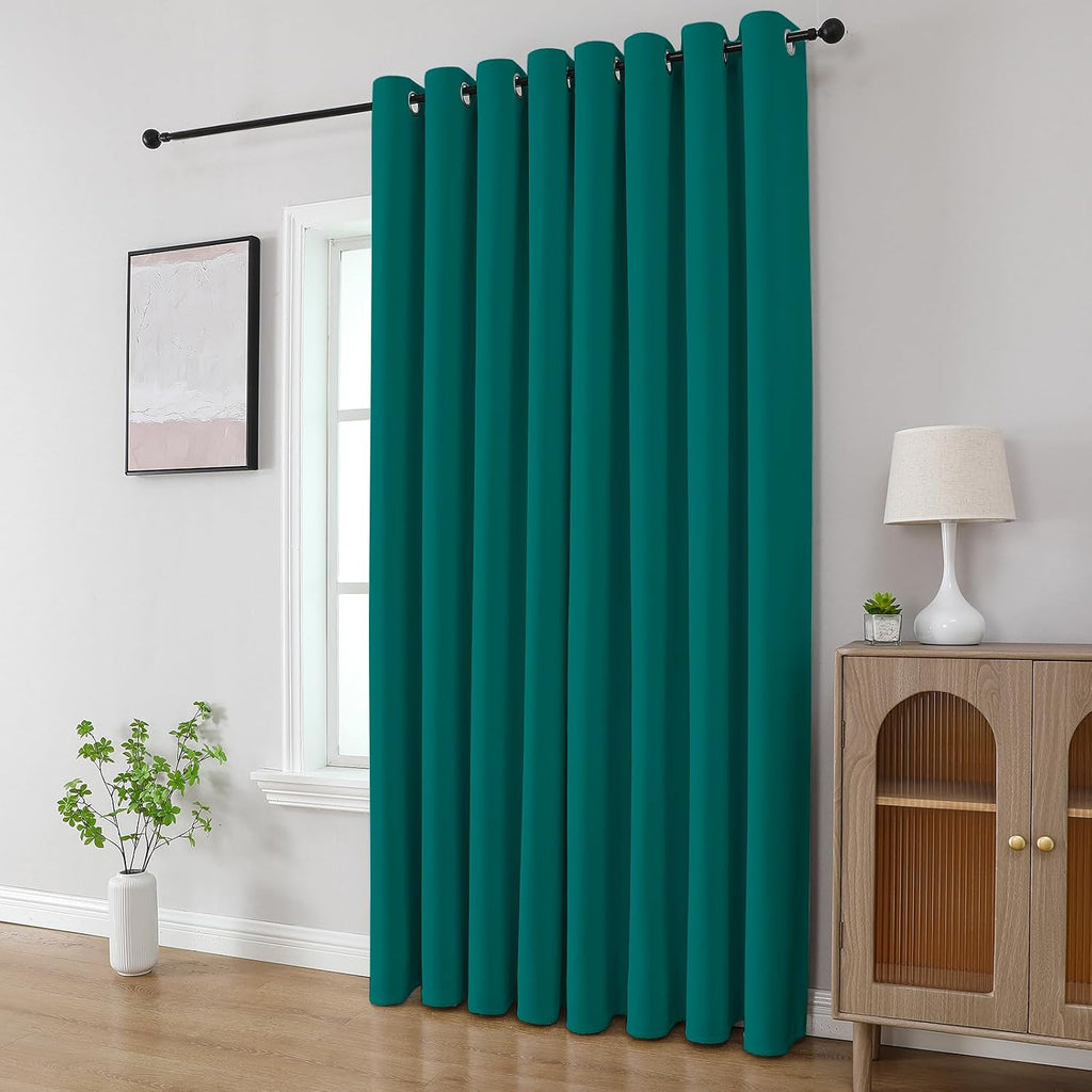 CUCRAF Custom Turquoise Blackout Curtains 1 Panel Set, Thermal Insulated Grommet Room Darkening Curtain for Living Room Bedroom, Light…