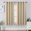 Cucraf Light Beige Blackout Curtains 45 inch Length 2 Panels Set, Room Darkening Drapes for Living Room Bedroom, Thermal Insulated Light Bl…