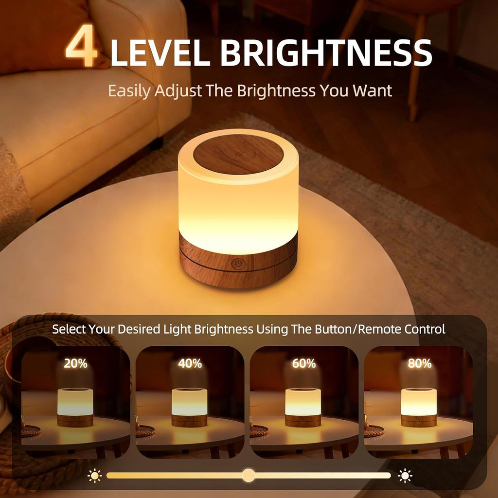 Portable Night Light for Kids, USB Rechargeable Small Desk Lamp,13 RGB Colors & 4 Brightness & 1 Remote, Touch Bedside Table Lamp for…