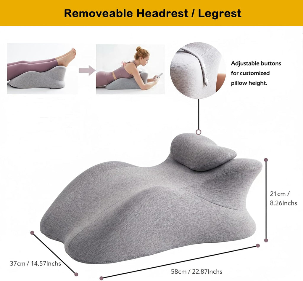 StarAneer Memory Foam Ergonomic Wedge Pillow & Reading Pillow – Orthopedic Support for Neck, Back & Legs – Ideal for Sleeping, Elevating &…