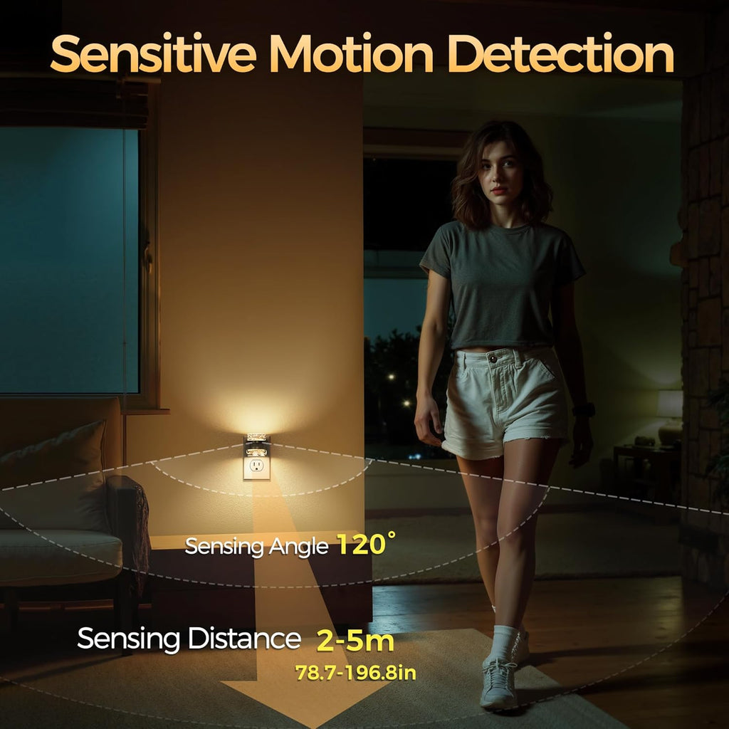 Briignite Motion Sensor Night Light Modern Bubble Night Lights Plug into Wall 5CCT Dimmable Nightlights, Dusk to Dawn Sensor Nightlight…