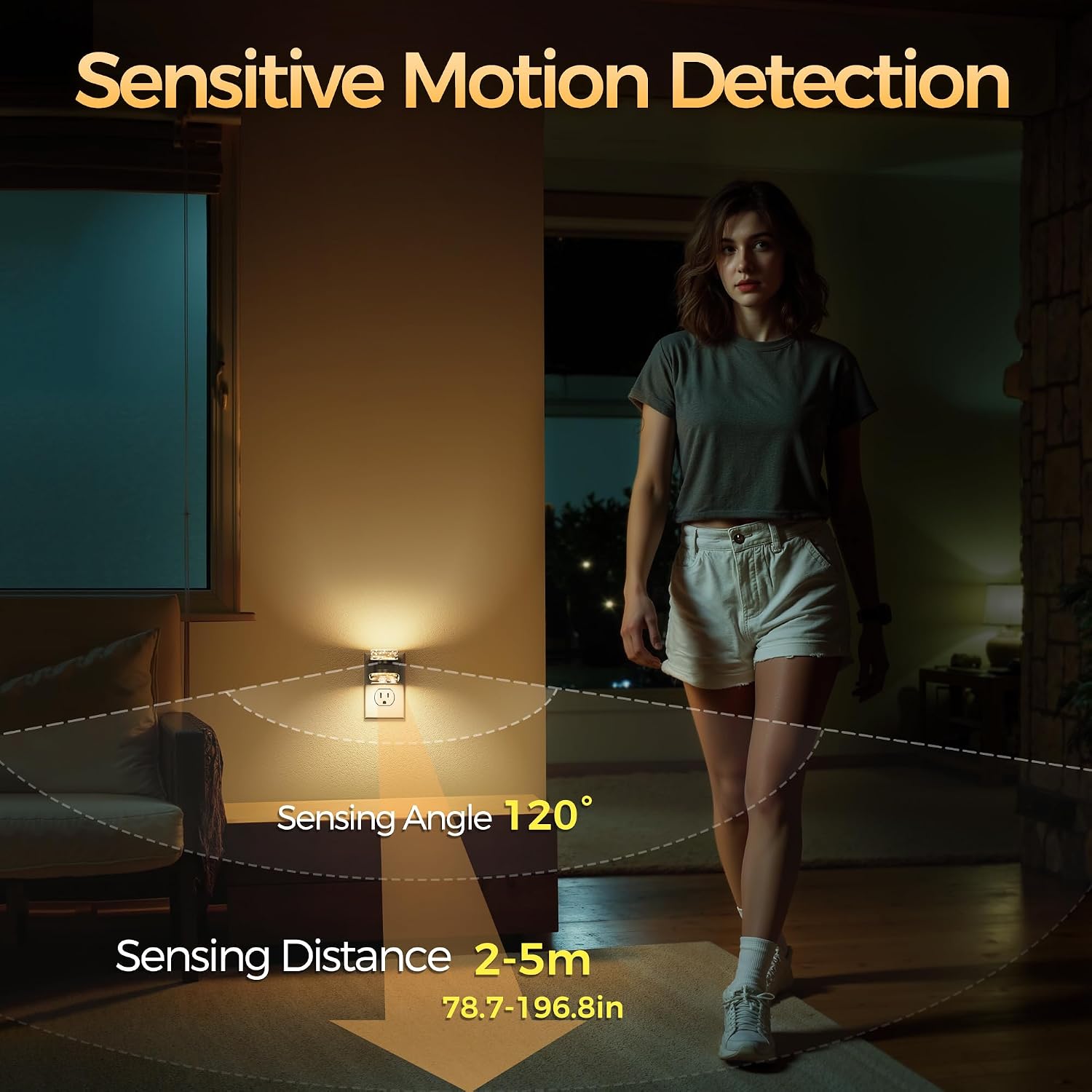Briignite Motion Sensor Night Light 2Pack Modern Bubble Night Lights Plug into Wall 5CCT Dimmable Nightlights, Dusk to Dawn Sensor…