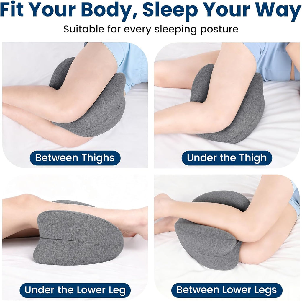 Knee Pillow for Side Sleepers - Cooling Gel Memory Foam Leg Pillow for Side Sleeping, Heart-Shaped Between Legs Cushion for Pressure…