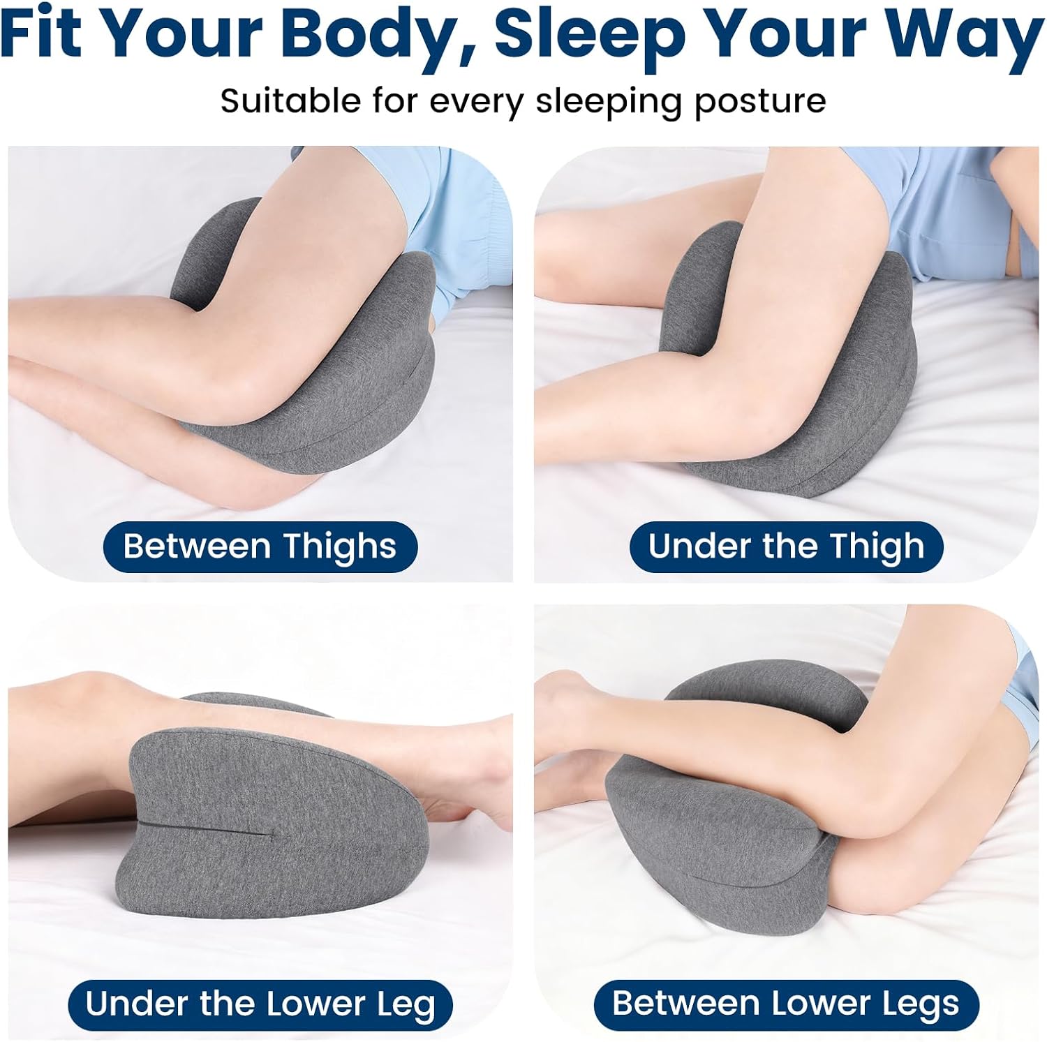 Knee Pillow for Side Sleepers - Cooling Gel Memory Foam Leg Pillow for Side Sleeping, Heart-Shaped Between Legs Cushion for Pressure…