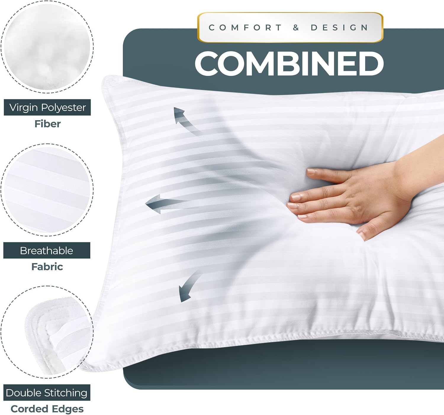 Utopiabedding Utopia Bedding Bed Pillows King Size Set of 4 (White), Down Alternative Pillows for Sleeping, Cooling Hotel Quality Pillow Se…