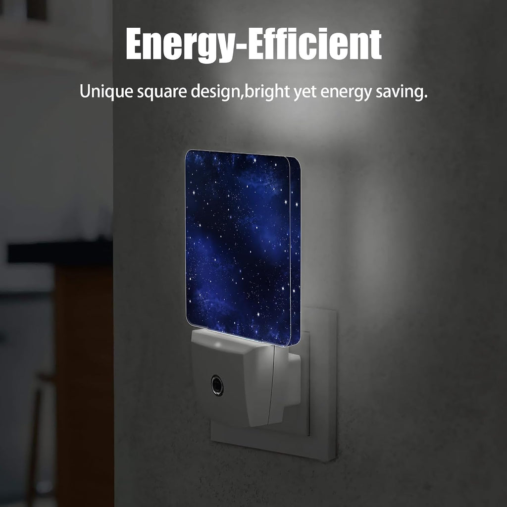 Night Sky Stars Night Light, Deep Space Plug into Wall with Dusk to Dawn Light Sensors, Warm Nightlights for Bedroom, Bathroom, Hallway…