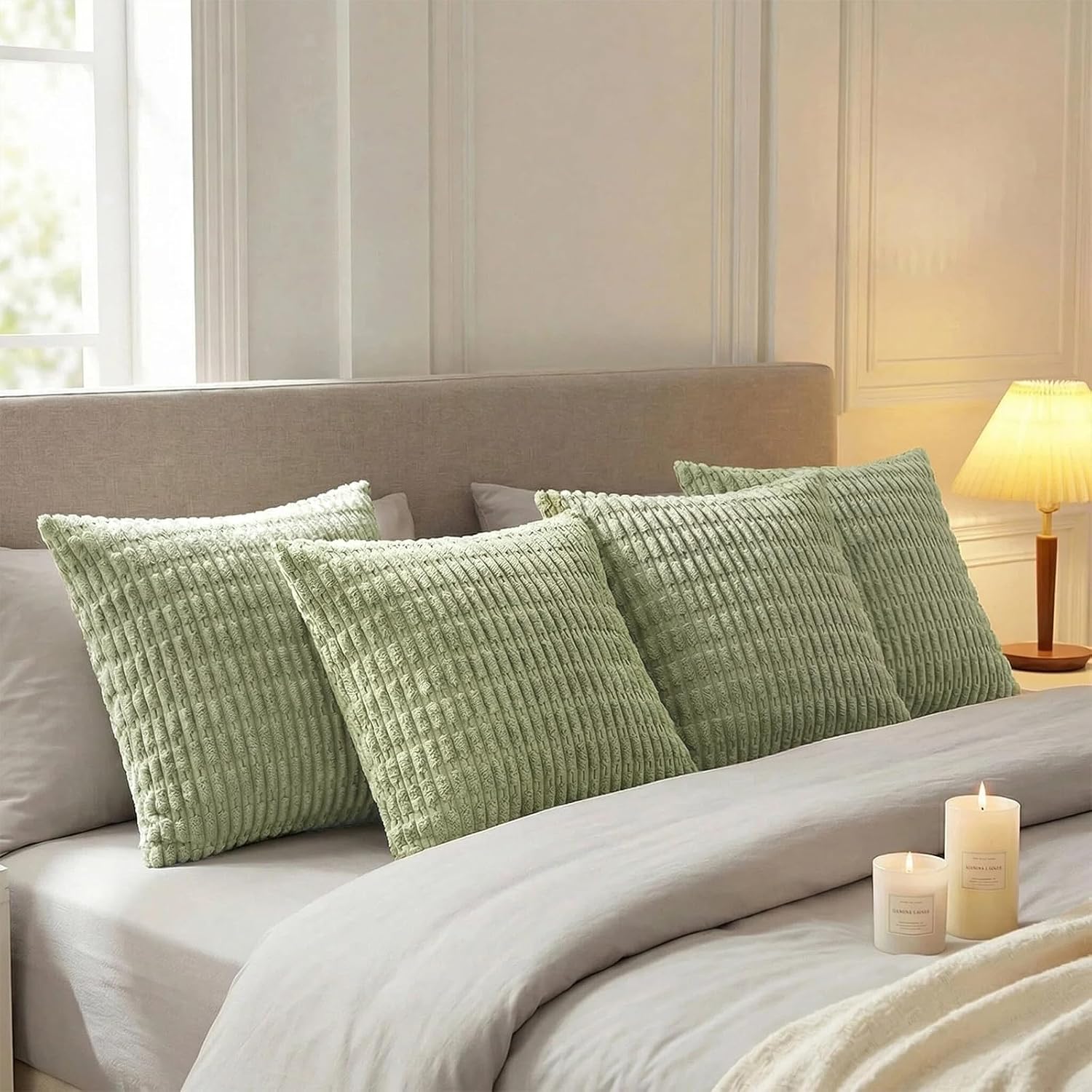 Fancy Homi 4 Packs Decorative Throw Pillow Covers for Living Room Couch Bed, Modern Farmhouse Boho Home Décor Accent Cushion Case, 24" x…