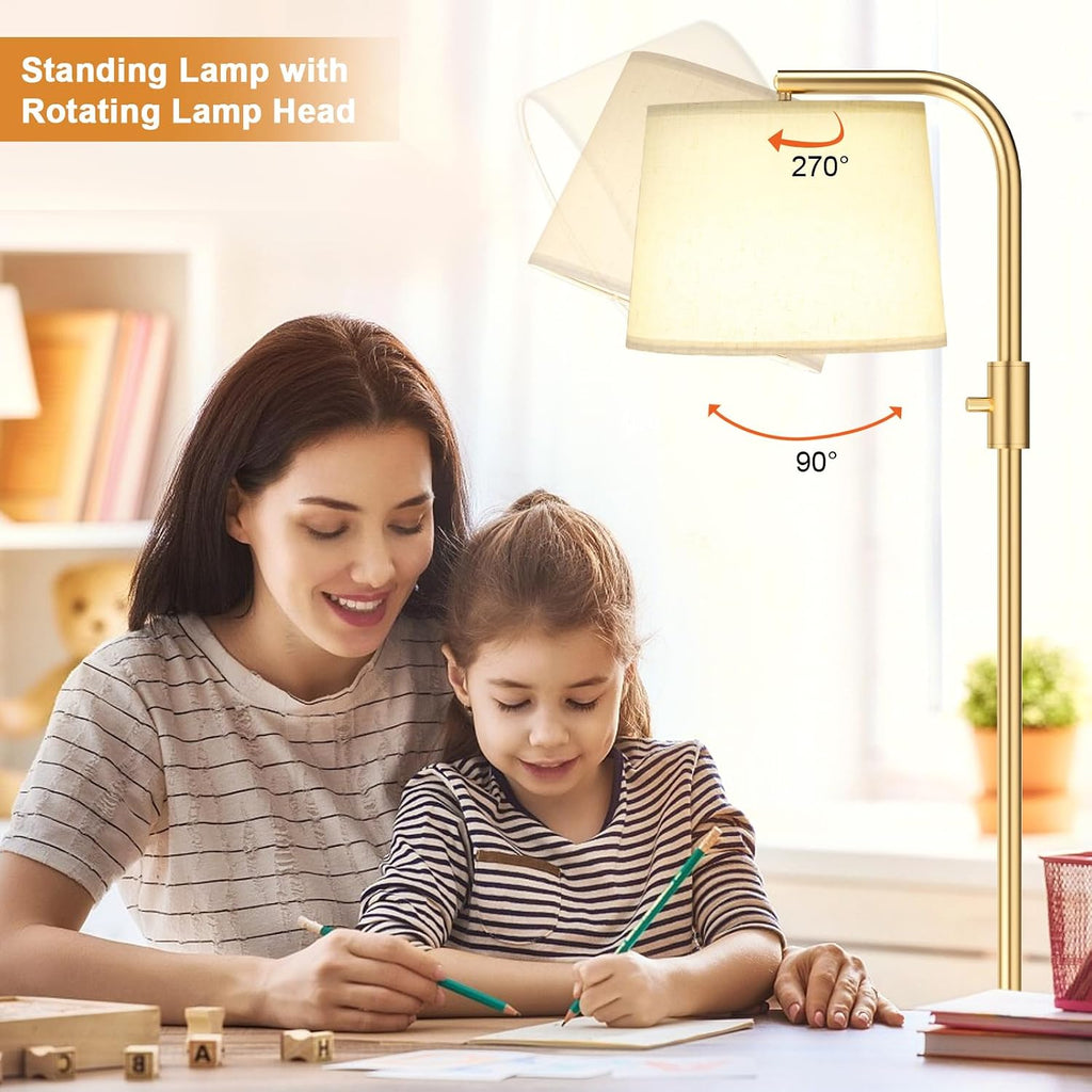 Ambimall Fully Dimmable Floor Lamp - Floor Lamps with 9W LED Bulb, Standing Lamps for Living Room with Adjust Head, Modern Standing Tall…