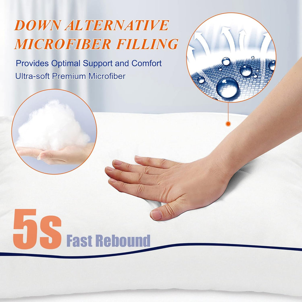 MZOIMZO Supportive Firm Bed Pillows for Sleeping- King Size, Set of 2, Cooling Hotel Quality with Premium Soft Down Alternative Fill for…