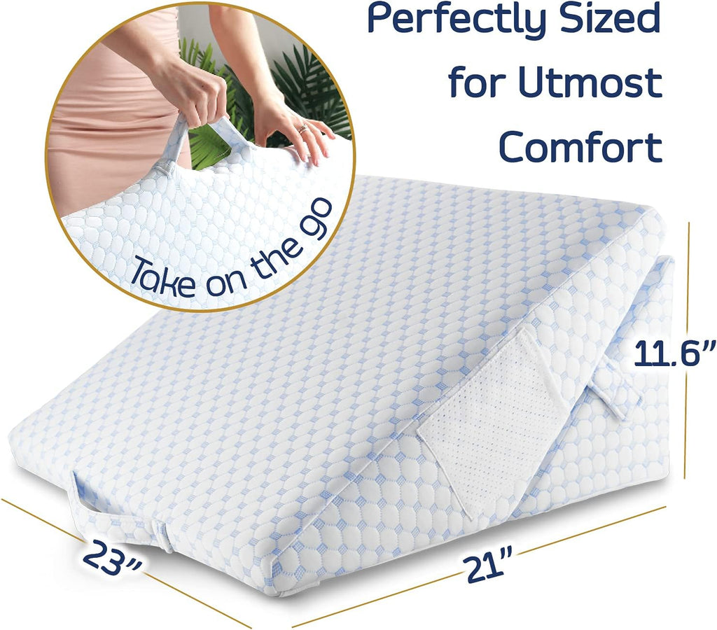 Nestl Bed Wedge Pillow - Adjustable Wedge Pillow for Sleeping to Reduce Acid Reflux, Wedge Pillows for After Surgery 12-in-1 Triangle Pillo…