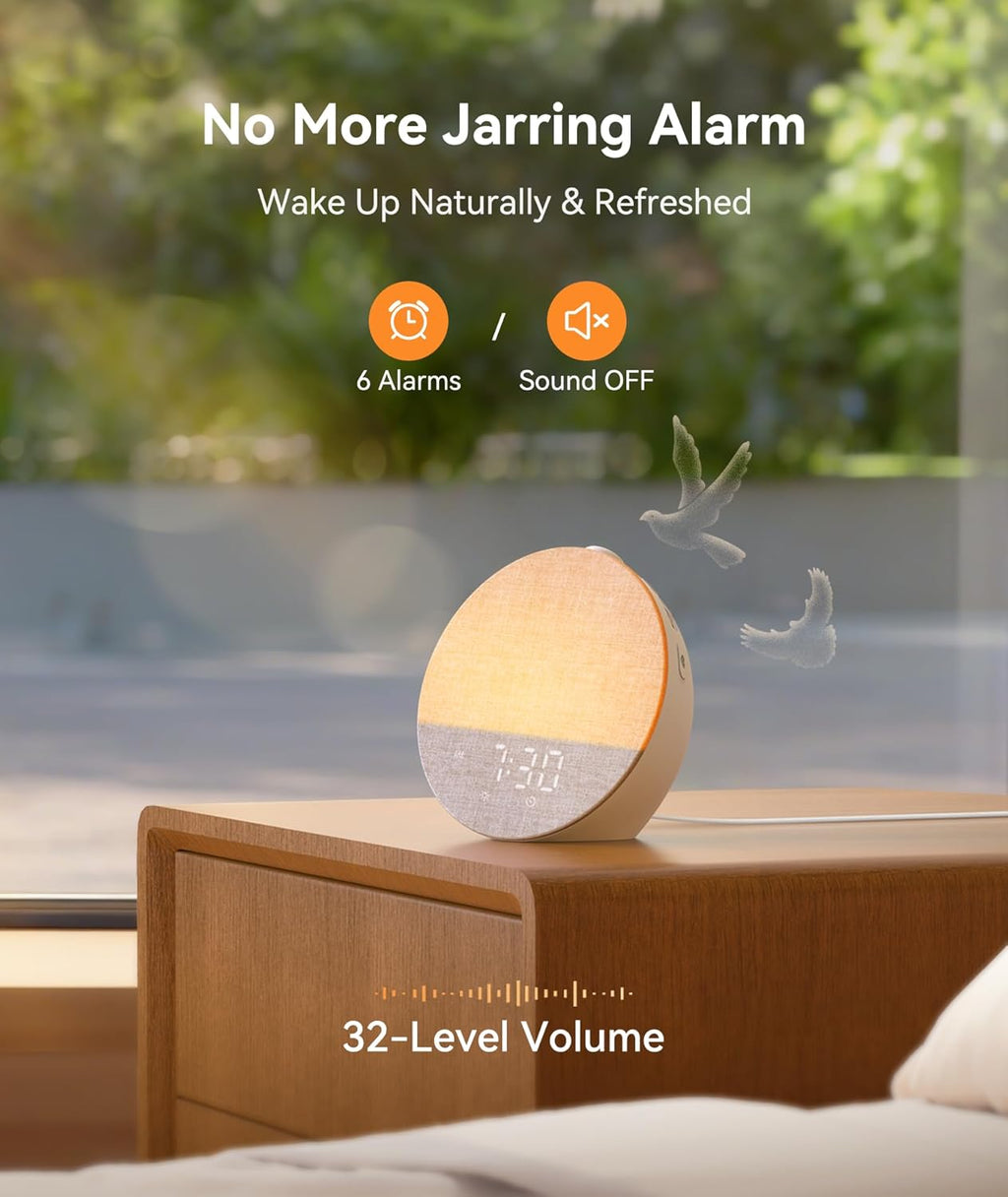 Dreamegg Sunrise 1 Pro - Sunrise Alarm Clock, Sound Machine for Sleep, Favorites Mode, Sleep Routines, Dimmable Night Light, 29 Soothing…