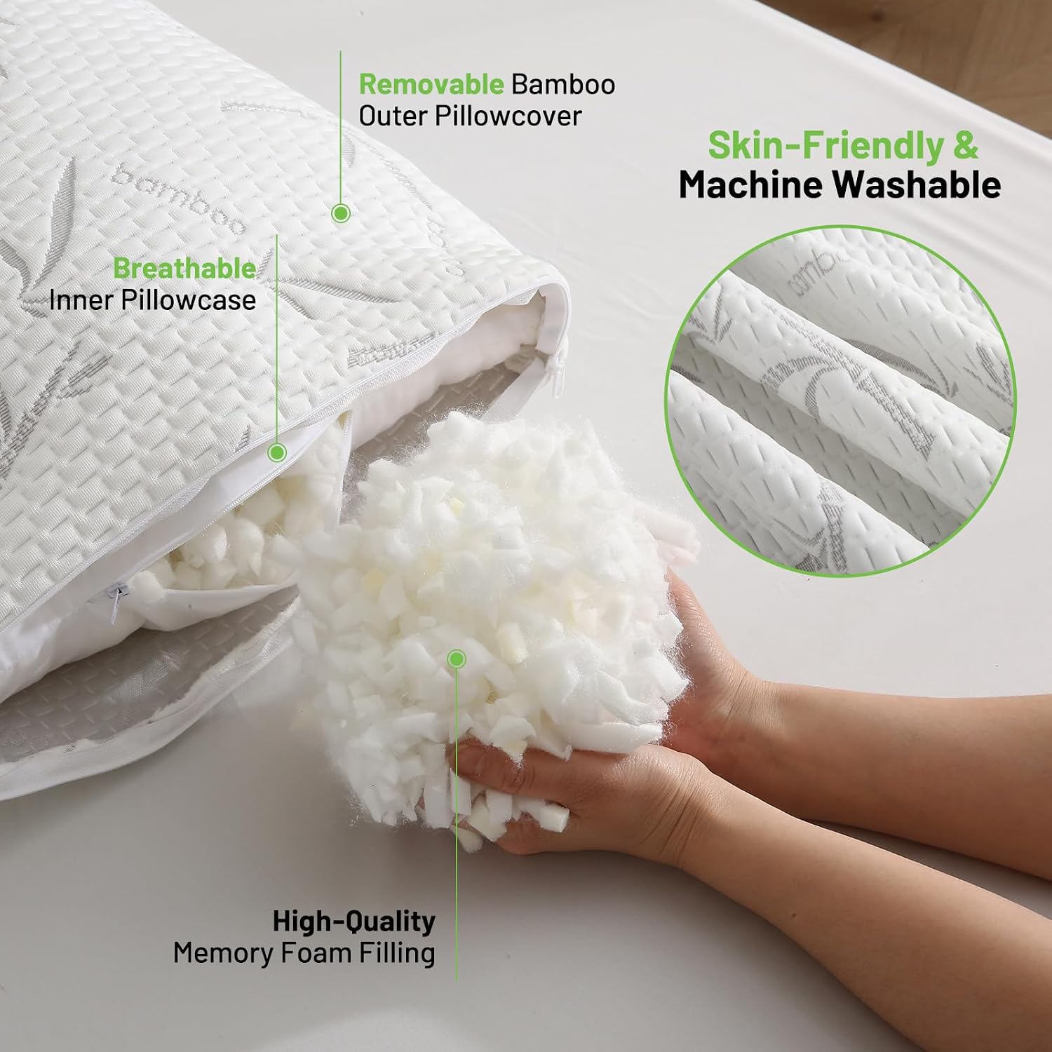 Primesoft Full Body Pillow with Removable Pillowcase for Adults,(Memory Foam Filling)(Long Pillow for Side Sleepers) (Fluffy and…