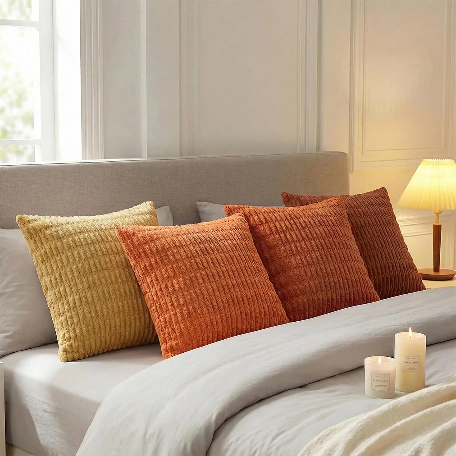 Fancy Homi 4 Packs Decorative Throw Pillow Covers for Living Room Couch Bed, Modern Farmhouse Boho Home Décor Accent Cushion Case, 12" x…