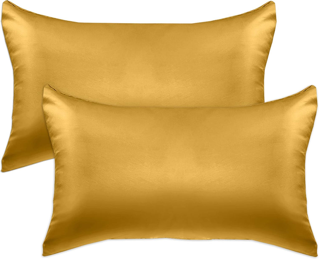 Elegantcomfort Elegant Comfort 2-Pack Cooling Viscose Satin Pillowcase Set with Hidden Zipper Closure, Silky Smooth for Hair and fabric…