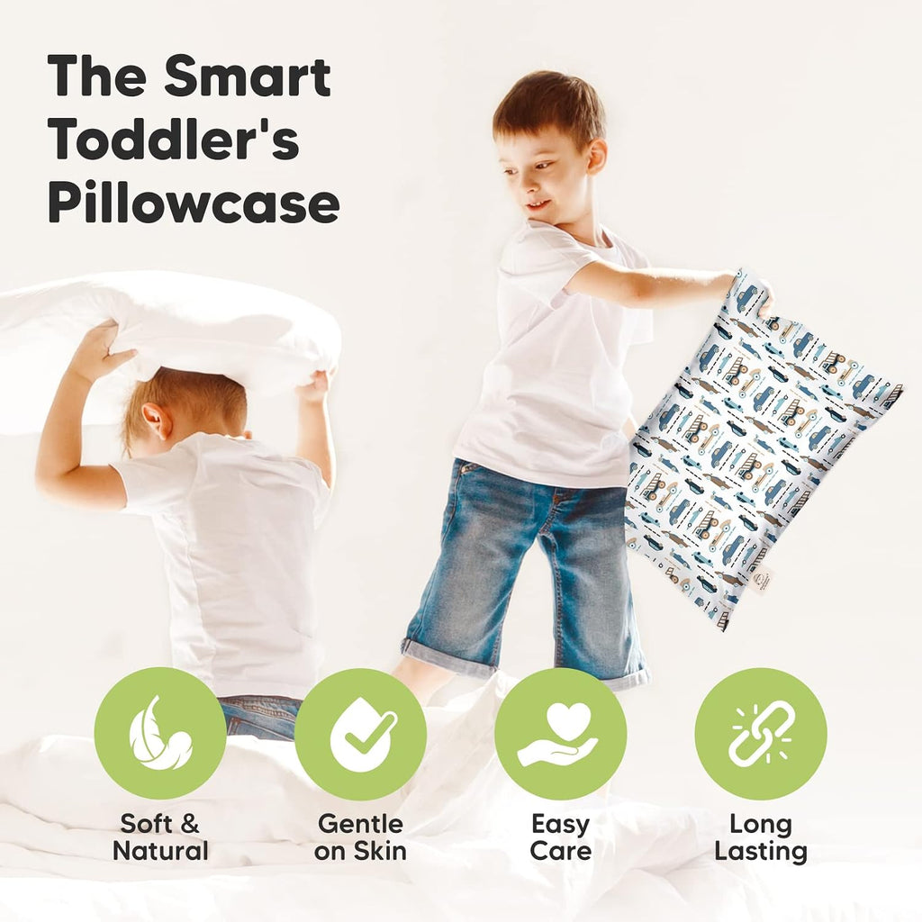KeaBabies Toddler Pillowcase 13"x18" - Organic Cotton Toddler Pillowcase for Kids, Boys, Girls, Soft & Durable Cotton Cover for Miniature…