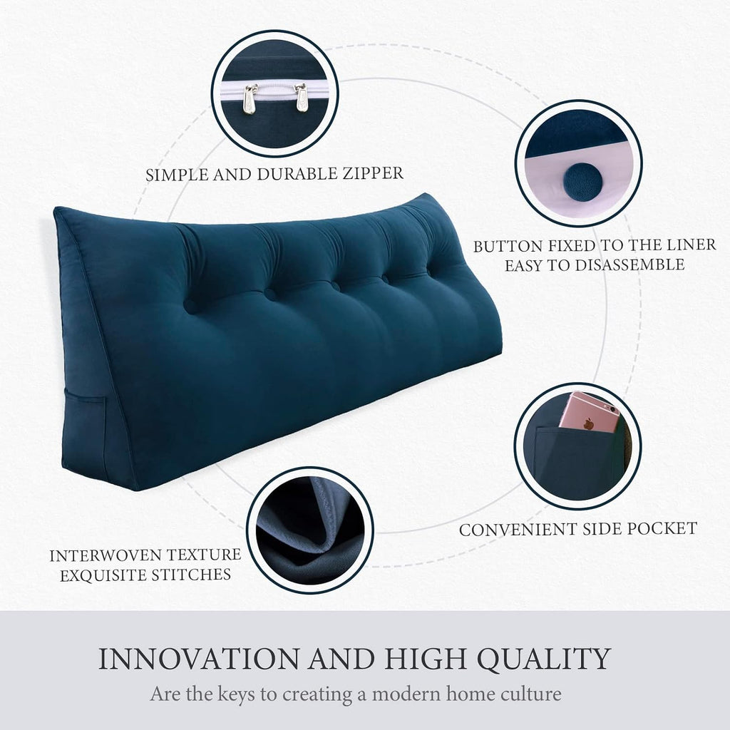 Headboard Pillow 3 in 1 Large Bed Wedge Reading Pillow, Large Couch Daybed Pillows or Positioning Support Backrest Back Cushion for…