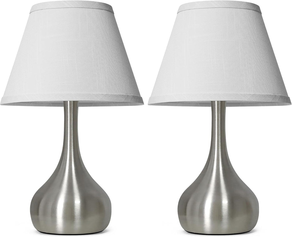 17” Touch Table Lamp for Bedroom Set of 2, 3-Way Dimmable Bedside Lamp for Nightstand, Modern Metal Desk Lamp with Linen Shade for Living…