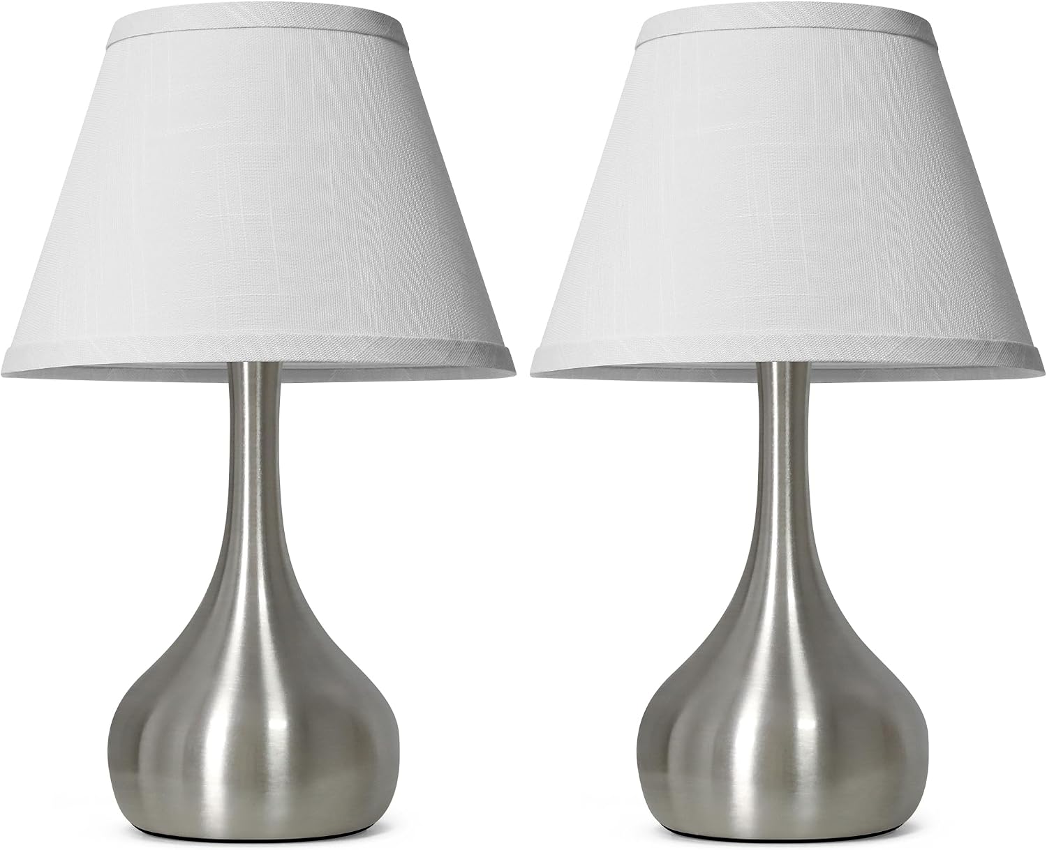 17” Touch Table Lamp for Bedroom Set of 2, 3-Way Dimmable Bedside Lamp for Nightstand, Modern Metal Desk Lamp with Linen Shade for Living…