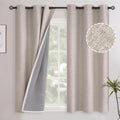 YoungsTex Short Linen Blackout Curtains 45 Inch Length for Bedroom, Full Room Darkening Linen Textured Window Drapes Thermal Insulated Pane…