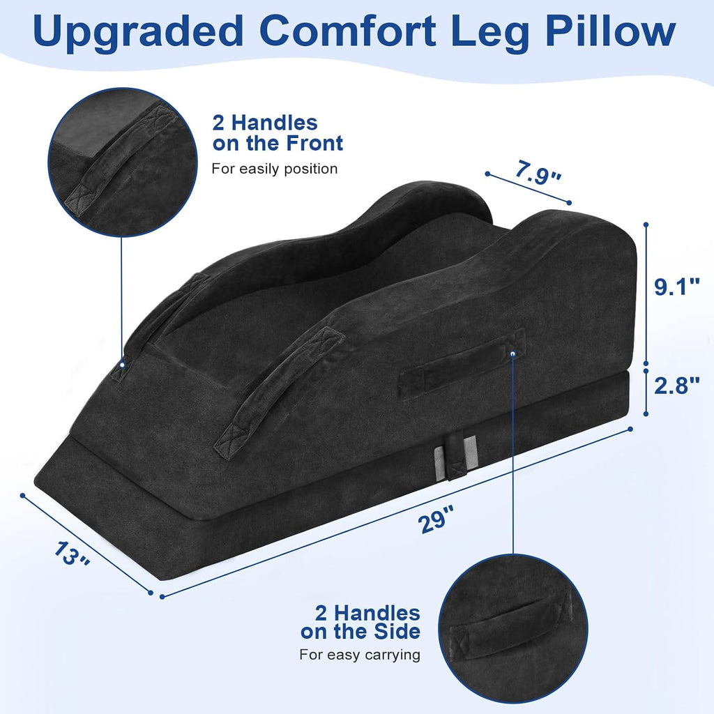 KingPavonini Adjustable Leg Elevation Pillows for After Surgery, Ergonomic Curve Keeps Knee Straight, Memory Foam Leg Pillow Elevation for…