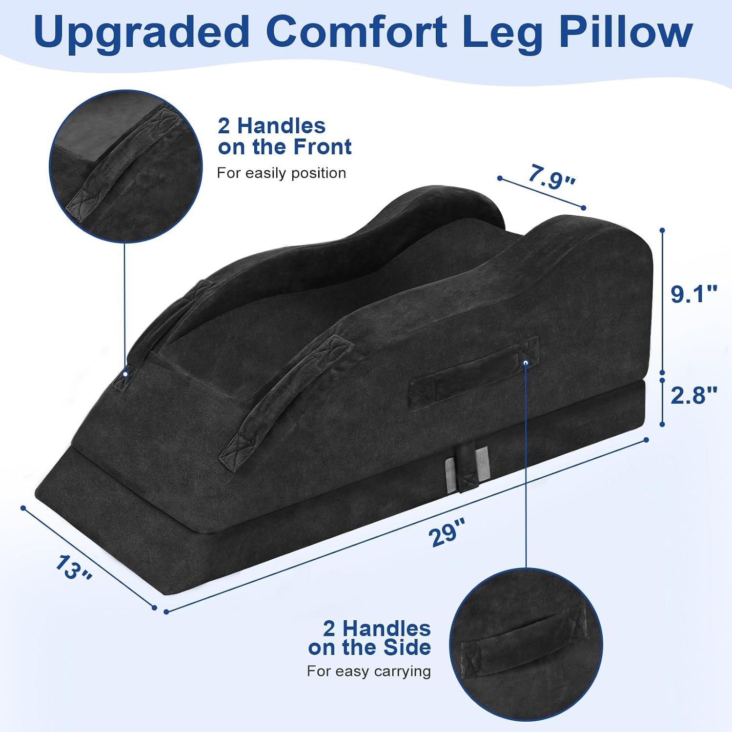 KingPavonini Adjustable Leg Elevation Pillows for After Surgery, Ergonomic Curve Keeps Knee Straight, Memory Foam Leg Pillow Elevation for…