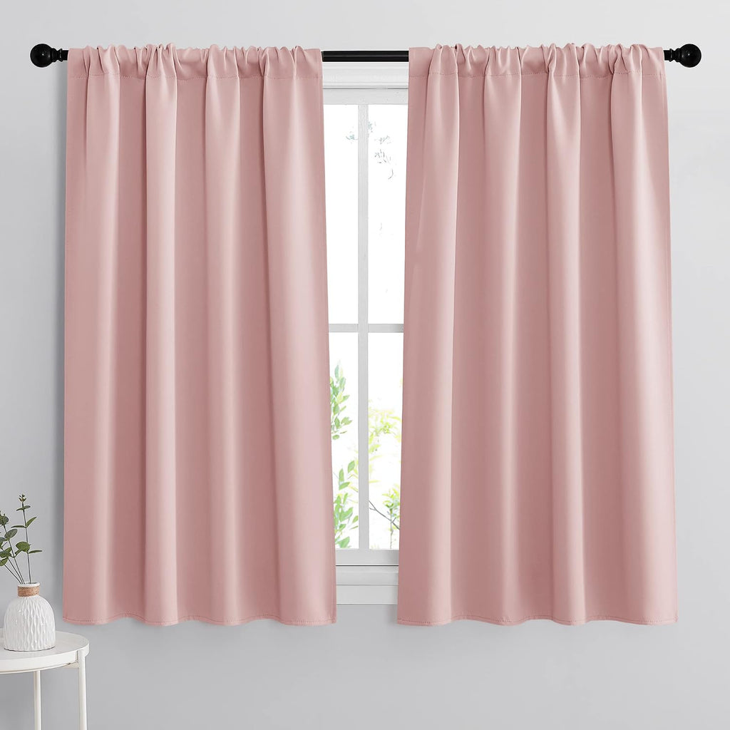 Rybhome RYB HOME Short Window Curtains for Kitchen, Room Darkening Rod Pocket Drapes Decorative Privcay Backdrops Thermal Shades for Home O…
