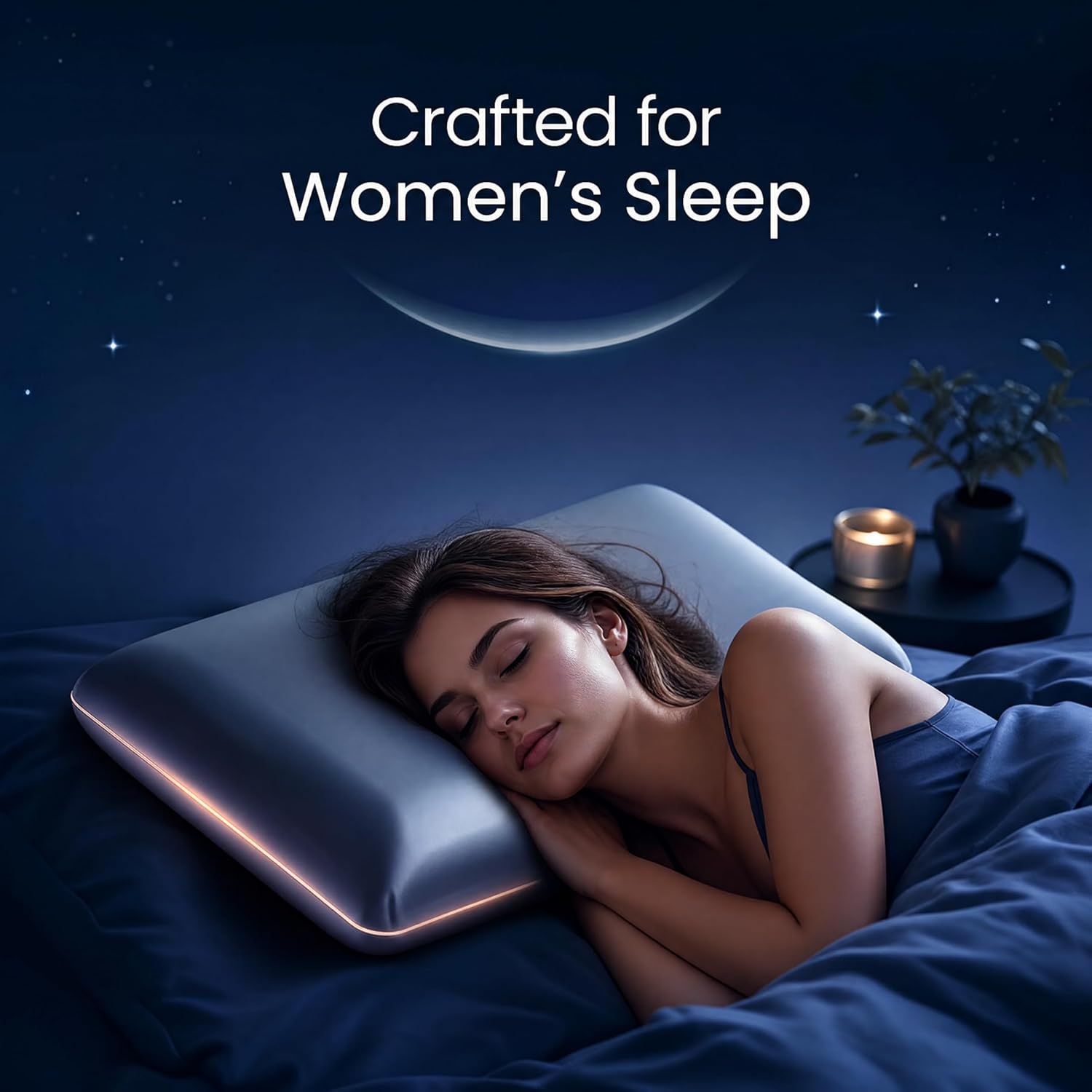 Silicone Pillow for Sleeping, Cooling Ergonomic Neck Support Pillow, High Resilience Bed Pillow for Side Back Sleepers, Washable…