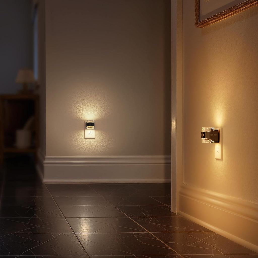 Briignite Motion Sensor Night Light 2Pack Modern Bubble Night Lights Plug into Wall 5CCT Dimmable Nightlights, Dusk to Dawn Sensor…