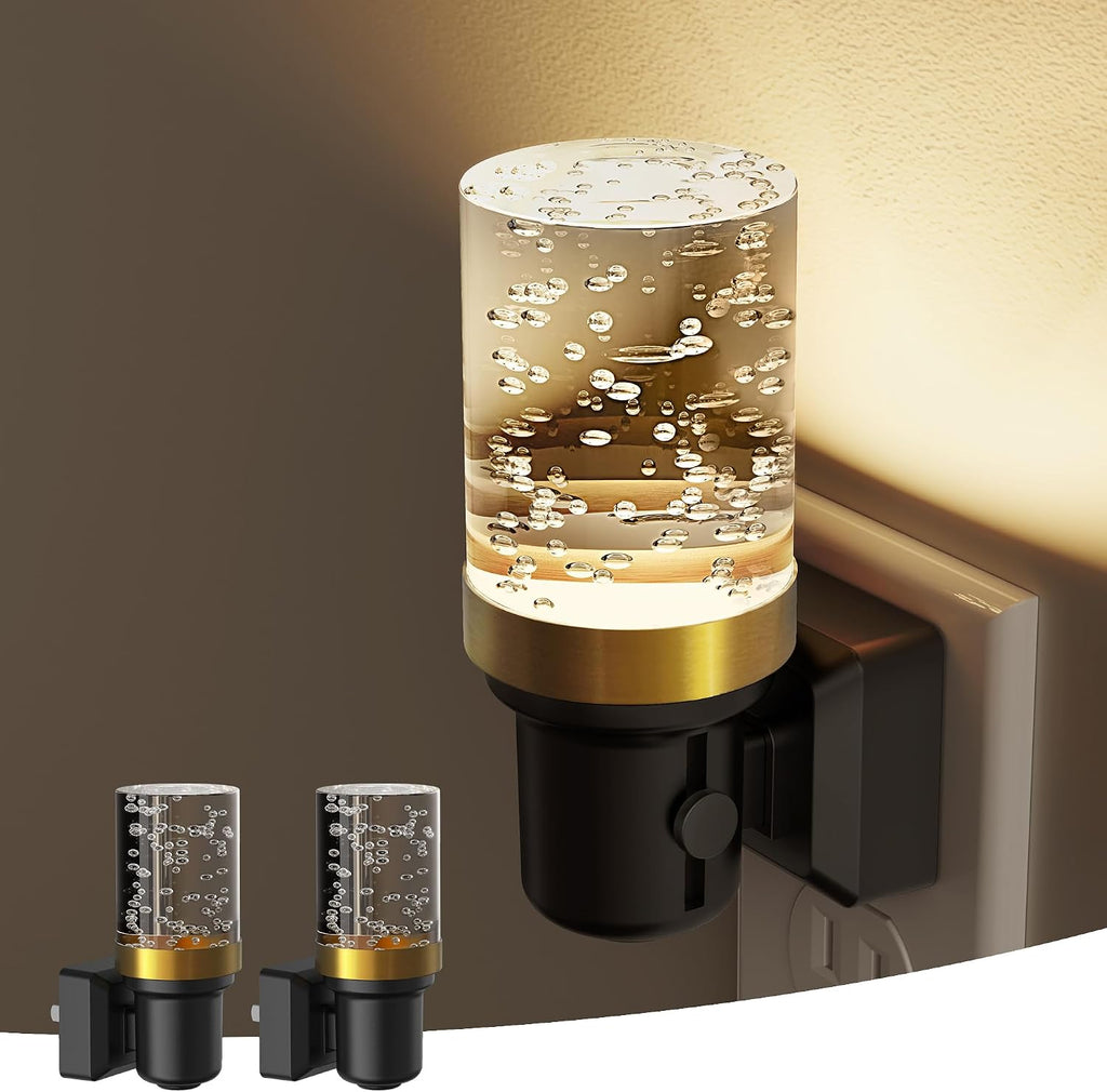 L LOHAS LED Night Light, Dimmable Bubble Night Lights Plug into Wall, 2 Pack Automatic Night Lights Plug in with Auto Light Sensor…